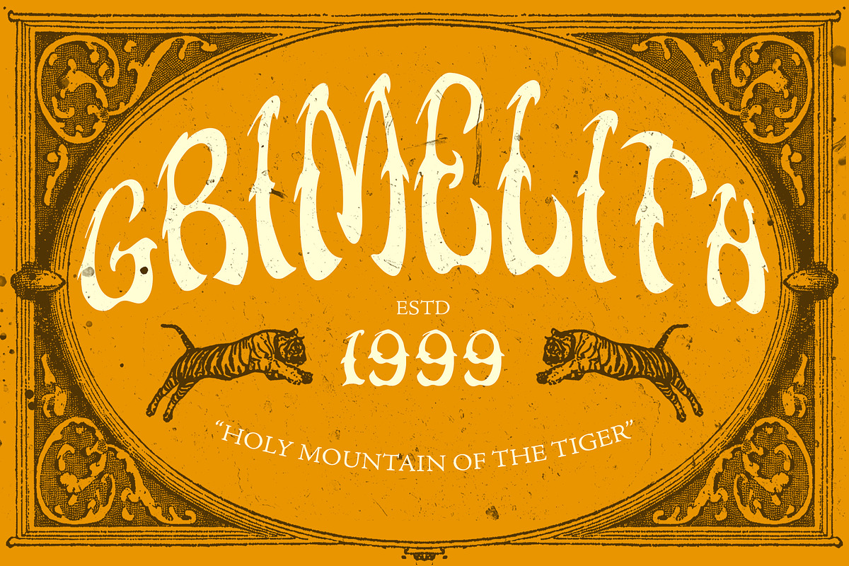 Grimelith - Psychedelic Whimsy Font, a Font by riff.type (Photo 1 of 9)