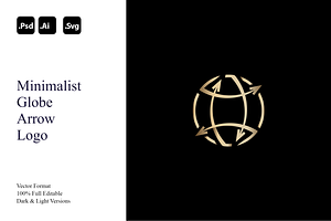 Minimalist Globe Arrow Logo, a Branding & Logo Template by Luxury Logos