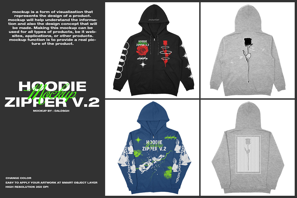 Hoodie Zipper V.2 - Mockup, a Hoody Mockup by DaldSgh (Photo 1 of 15)