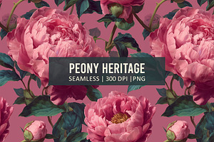 PEONY HERITAGE Seamless Pattern