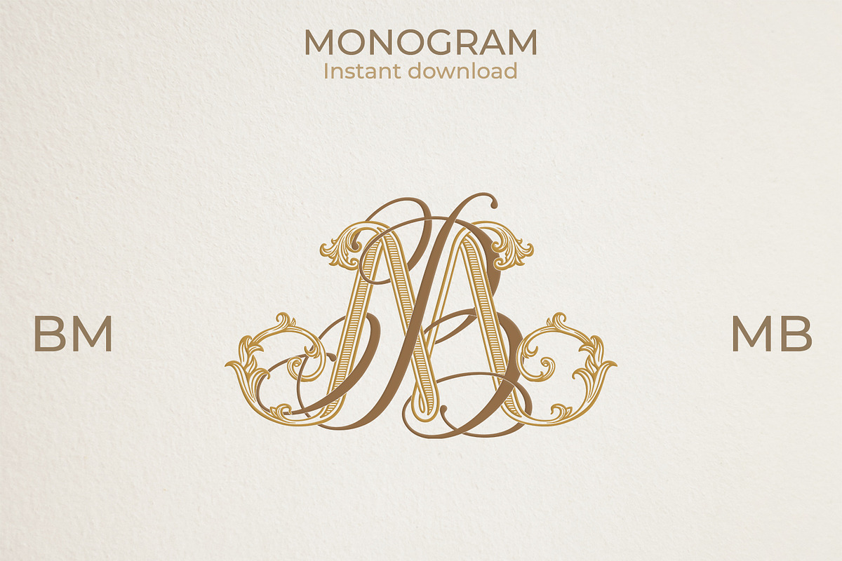 MB BM Wedding Monogram Logo, a Branding & Logo Template by LogoAV (Photo 6 of 6)