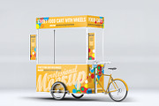 Food Cart Kiosk With Wheels Mockup, an Advertising Mockup by Xtrahive (Thumbnail 2 of 2)