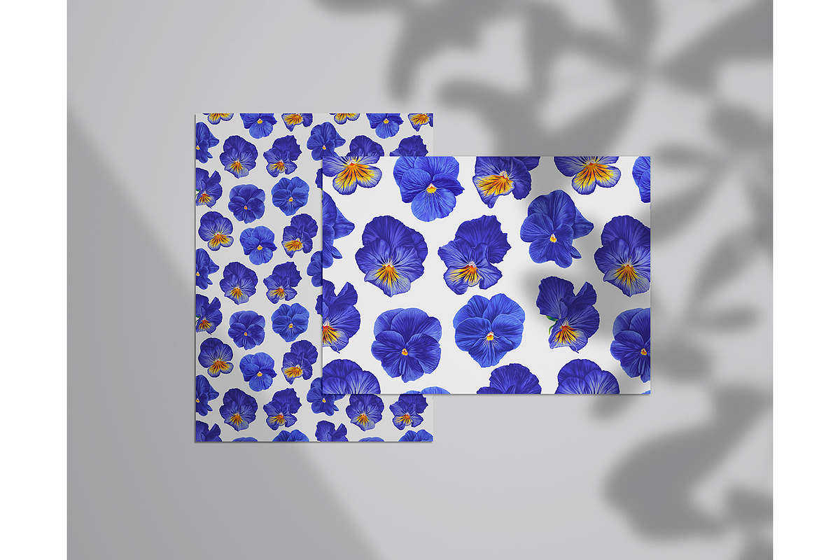 Blue Pansies Seamless Pattern, a Pattern Graphic by MarynaPetrovska (Photo 9 of 11)