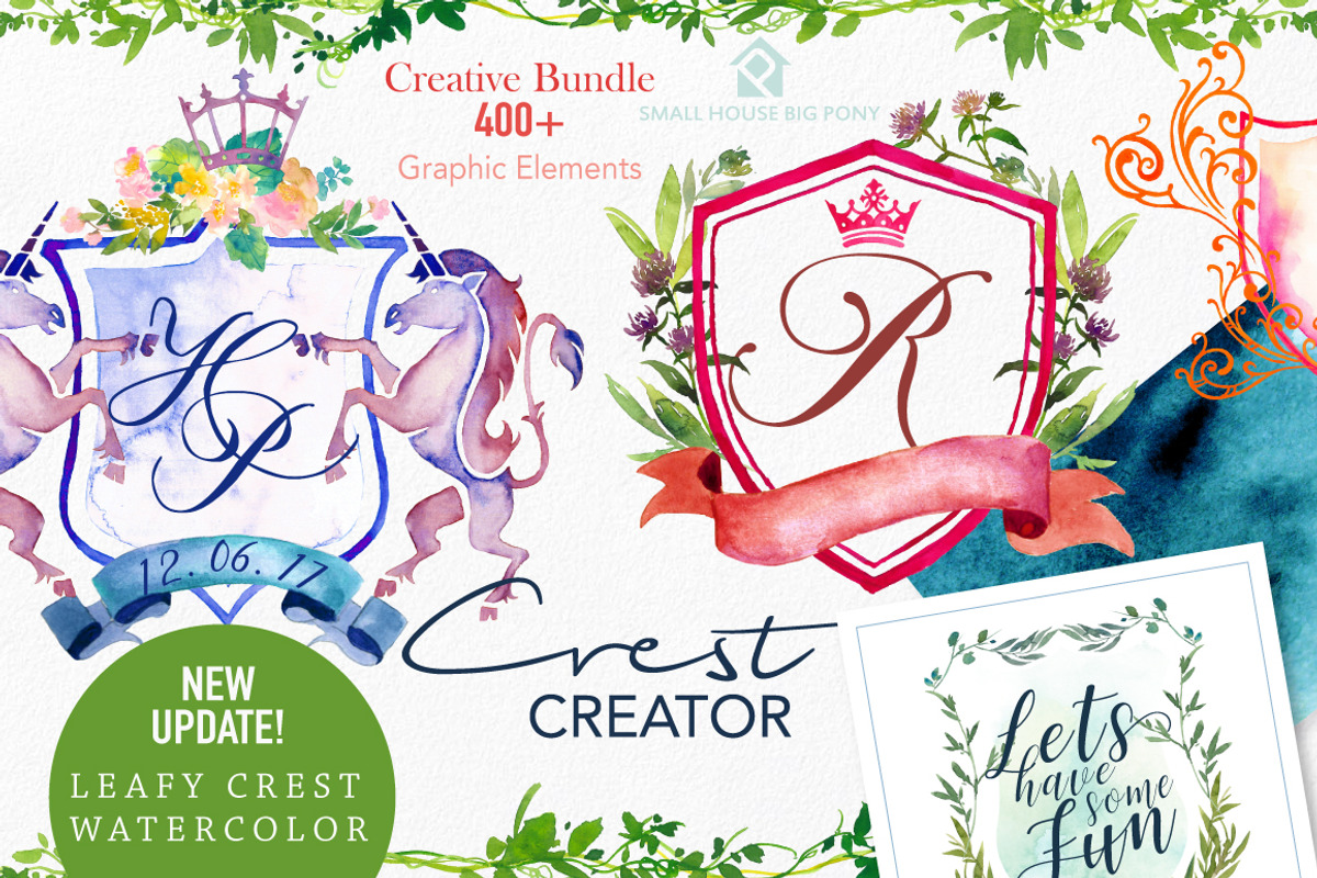 Crest Creator - Creative Bundle Set, an Illustration by SmallHouseBigPony (Photo 1 of 23)