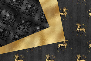 Black And Gold Unicorn Graphics