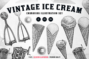Engraving Ice Cream Illustration Set, an Illustration by RMPL.std (Thumbnail 1 of 4)