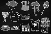 Chalk Baby Doodles ClipArt, a Food Illustration by FrankiesDaughtersDesign (Thumbnail 4 of 5)
