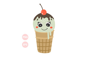 Cute Ice Cream Illustration