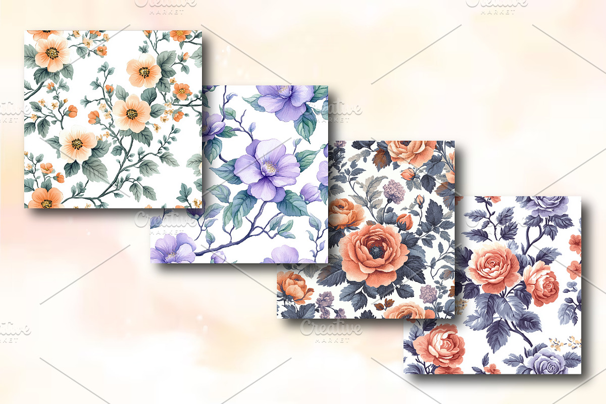 Grandmillennial Floral Seamless Patt, a Background Photo by RobertsArt (Photo 4 of 5)