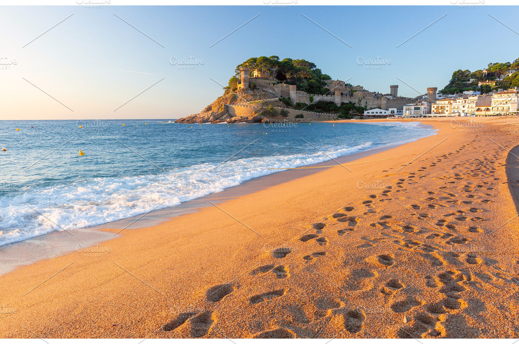 Beach and fortified old town at, an Architecture Photo by kavalenkava