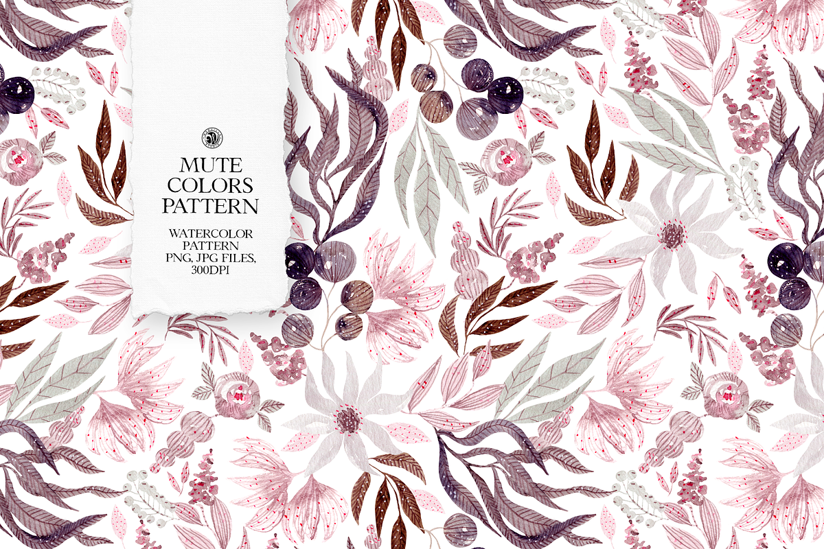 Mute Colors Watercolor Pattern, a Pattern Graphic by Webvilla Studio (Photo 1 of 6)