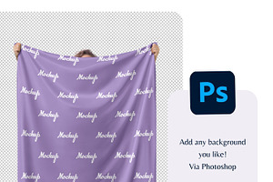 Blanket Mockup Held-up By Person