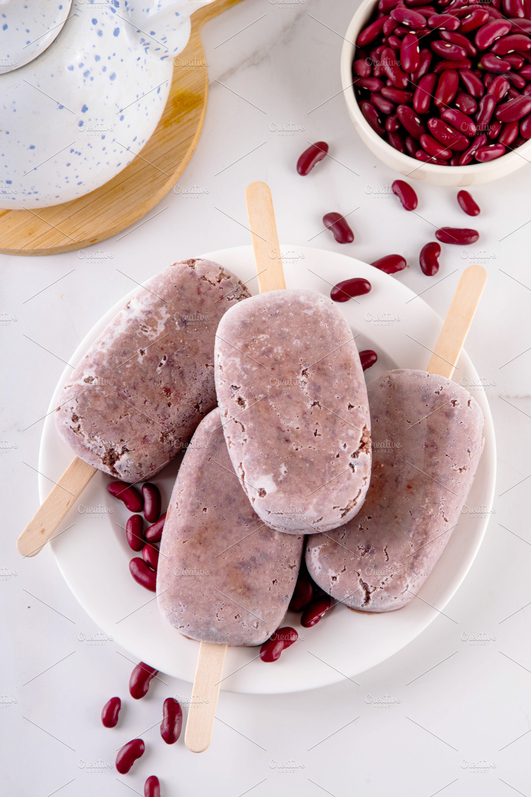 Tasty Adzuki Coconut red bean ice cream Popsicles, a Food & Drink Photo by Rimma