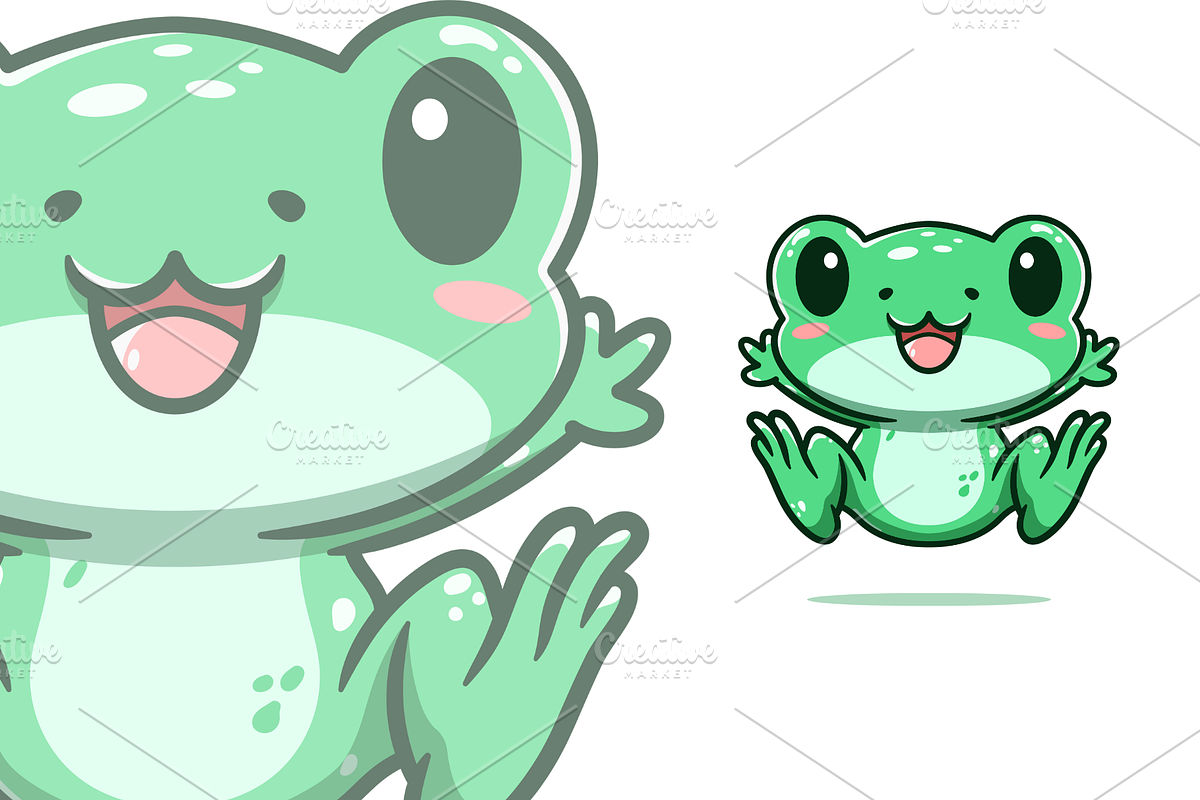 cute frog jumping cartoon, an Animal Illustration by garistipis