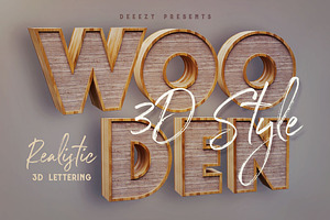 Wooden – 3D Lettering, a Graphic by Deeezy