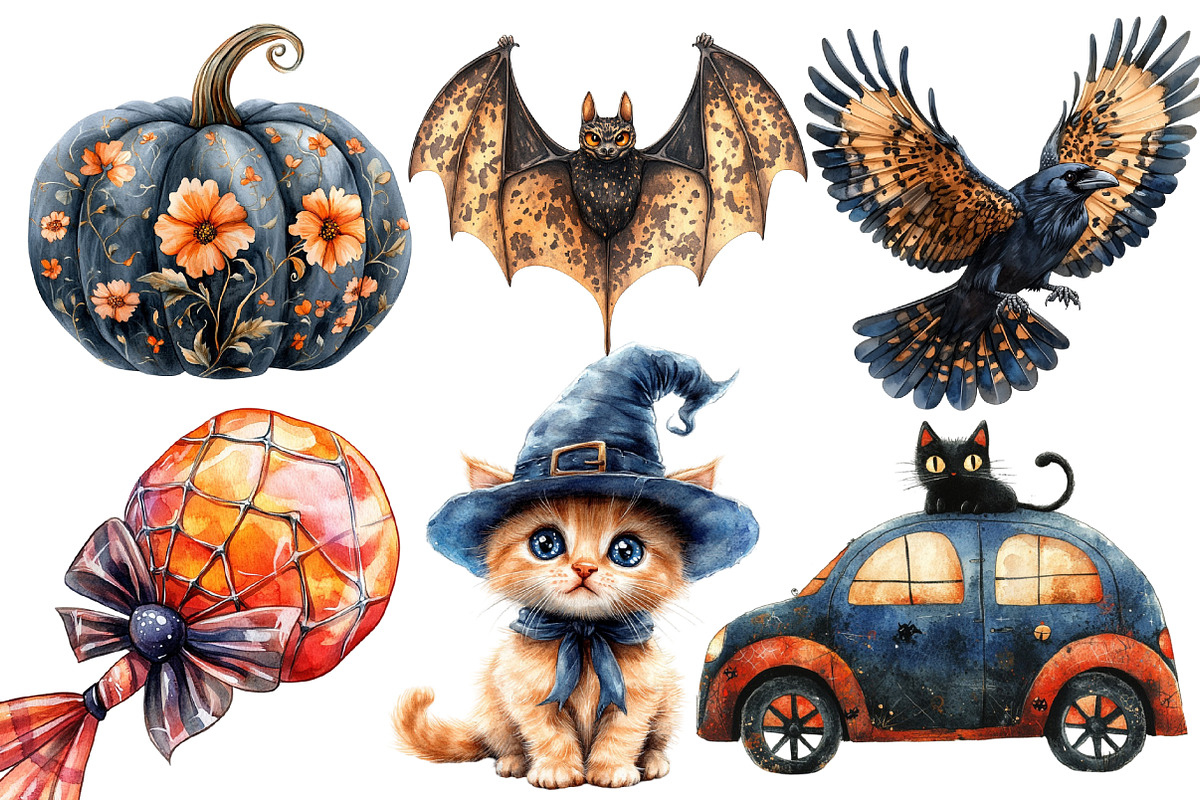 Whimsy Halloween Clipart, an Illustration by Designworld (Photo 3 of 6)