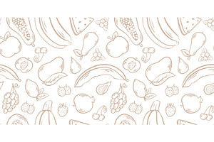 Seamless pattern with fruit and, a Food Illustration by Tati_Kli
