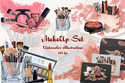 Make Up Watercolor Set, an Object Illustration by BarvArt (Thumbnail 1 of 13)