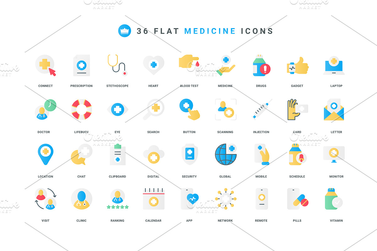Medical services hospital icons, a Healthcare Illustration by Lemberg Vector
