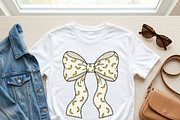 Banana Pattern Coquette Bow PNG, a Shirt Mockup by Vector Stall (Thumbnail 7 of 16)