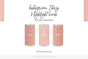 Rose Gold Instagram Highlight Covers