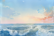 Watercolor Ocean, a Background Graphic by Printable Treasure (Thumbnail 13 of 13)