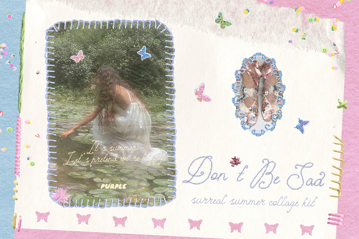 Don't be sad: Summer Collage Kit, an Object Graphic by Purple (Photo 1 of 14)