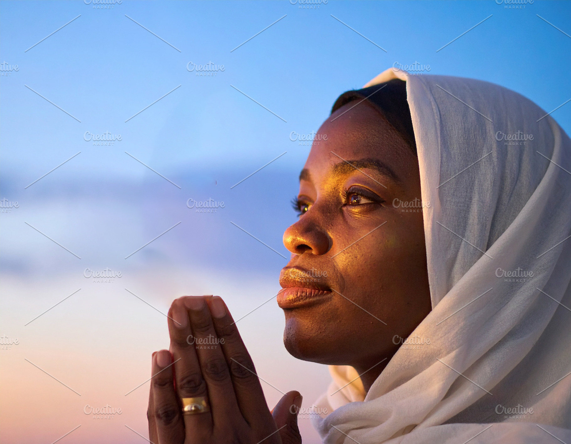 Serene ramadan prayer medium shot portrait, a Person Photo by DanFLCreativo