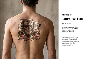 Realistic Body Tattoo Mockup Bundle