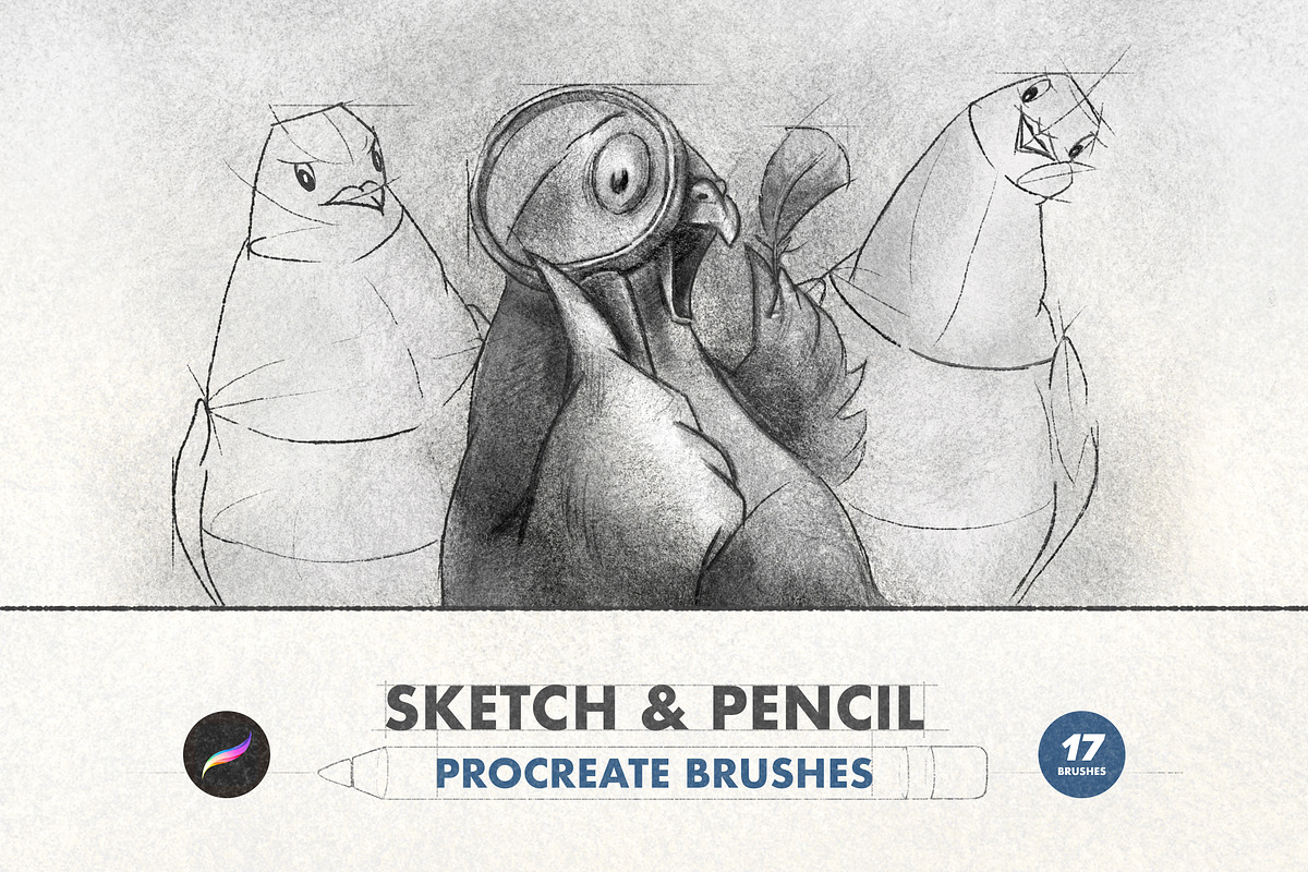 Sketch & Pencil Procreate Brushes, a Brush Add-On by Design Squad (Photo 1 of 5)