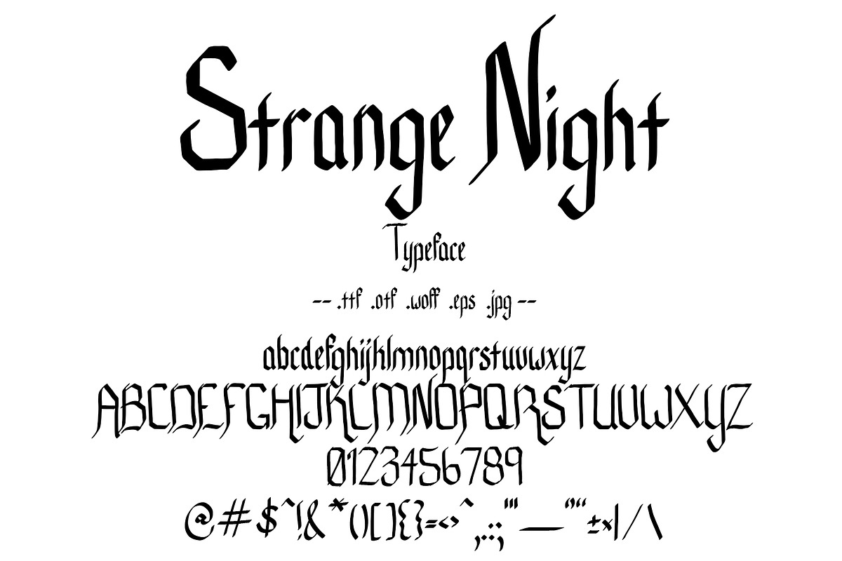 Font Strange Night Calligraphy, a Sans Serif Font by PageLightStudios (Photo 1 of 4)
