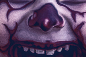 Girl with scary face paint laughing, a Person Photo by DanFLCreativo