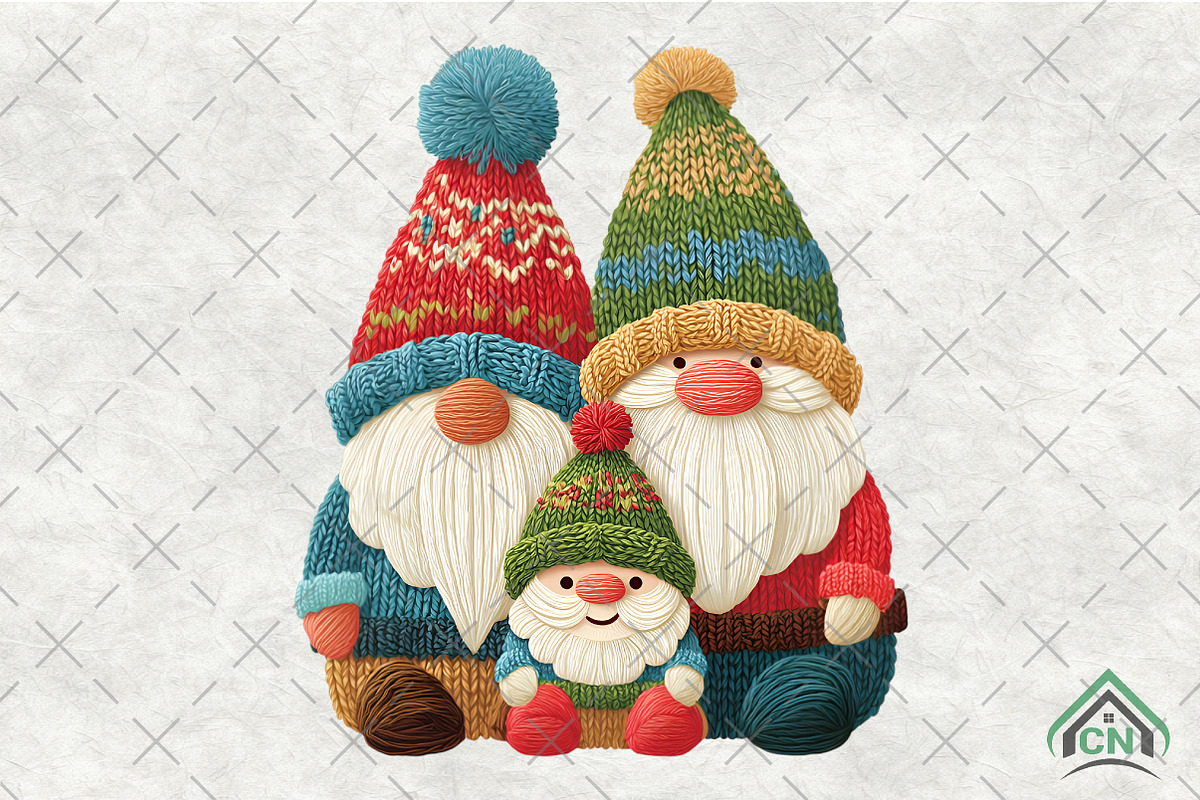 Yarn Crochet Christmas Gnomes PNG, an Illustration by Craft Nest (Photo 1 of 6)