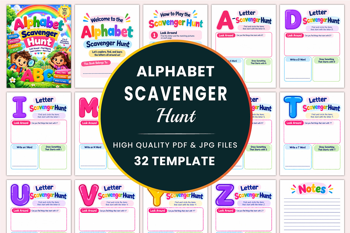 Alphabet Scavenger Hunt, a Stationery Template by Shumaya (Photo 1 of 4)