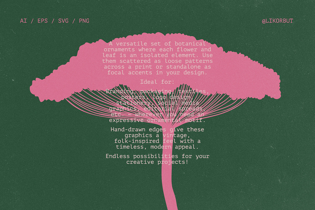 70 Vintage Bold Silhouette Flowers, an Object Illustration by likorbut (Photo 10 of 10)