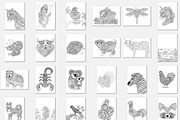 150 Animals Mandala Coloring Vector, an Animal Illustration by Blue Digital Studio (Thumbnail 6 of 9)