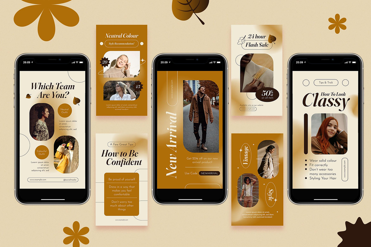 Brown Autumn Fashion Instagram Set, a Social Media Template by Aiyari Graphic (Photo 5 of 5)