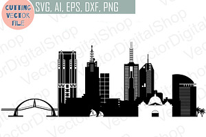 Melbourne Vector Australian Skyline