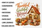 Thankful Grateful Blessed PNG, a Seasonal Illustration by SinaCreation (Thumbnail 3 of 7)