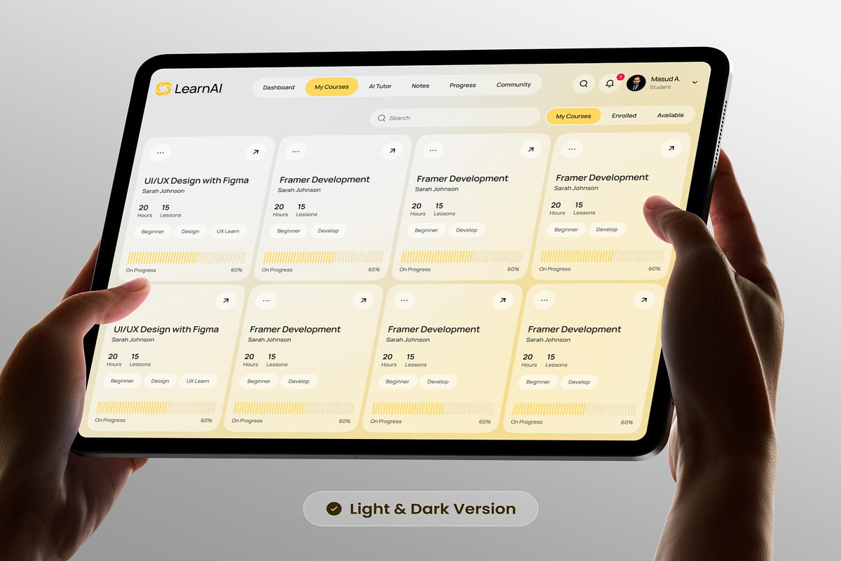 AI Online Learning Platform UI Kit, an UI Kit Template by Lumina_ui_ux202 (Photo 4 of 8)