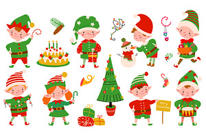 Christmas elves characters. Santa, an Object Illustration by Valerie Bodnar