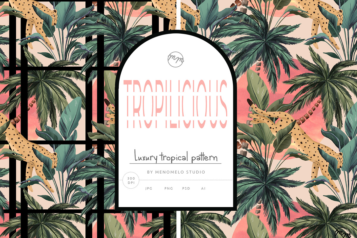 Tropilicious luxury pattern, a Pattern Graphic by MenoMelo Studio (Photo 1 of 9)