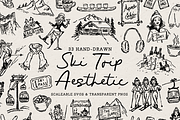 Ski Trip Clipart, Apres Ski Set, a Seasonal Illustration by The October Creative (Thumbnail 1 of 6)