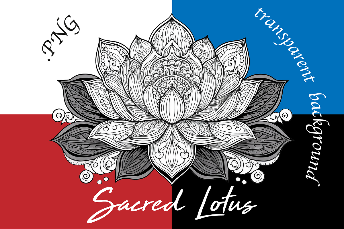 Sacred Lotus Flowers hand drawn logo, an Object Illustration by GraphicRedStudio (Photo 4 of 10)