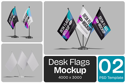 Desk Flags Mockup, an Advertising Mockup by Permadi Creative