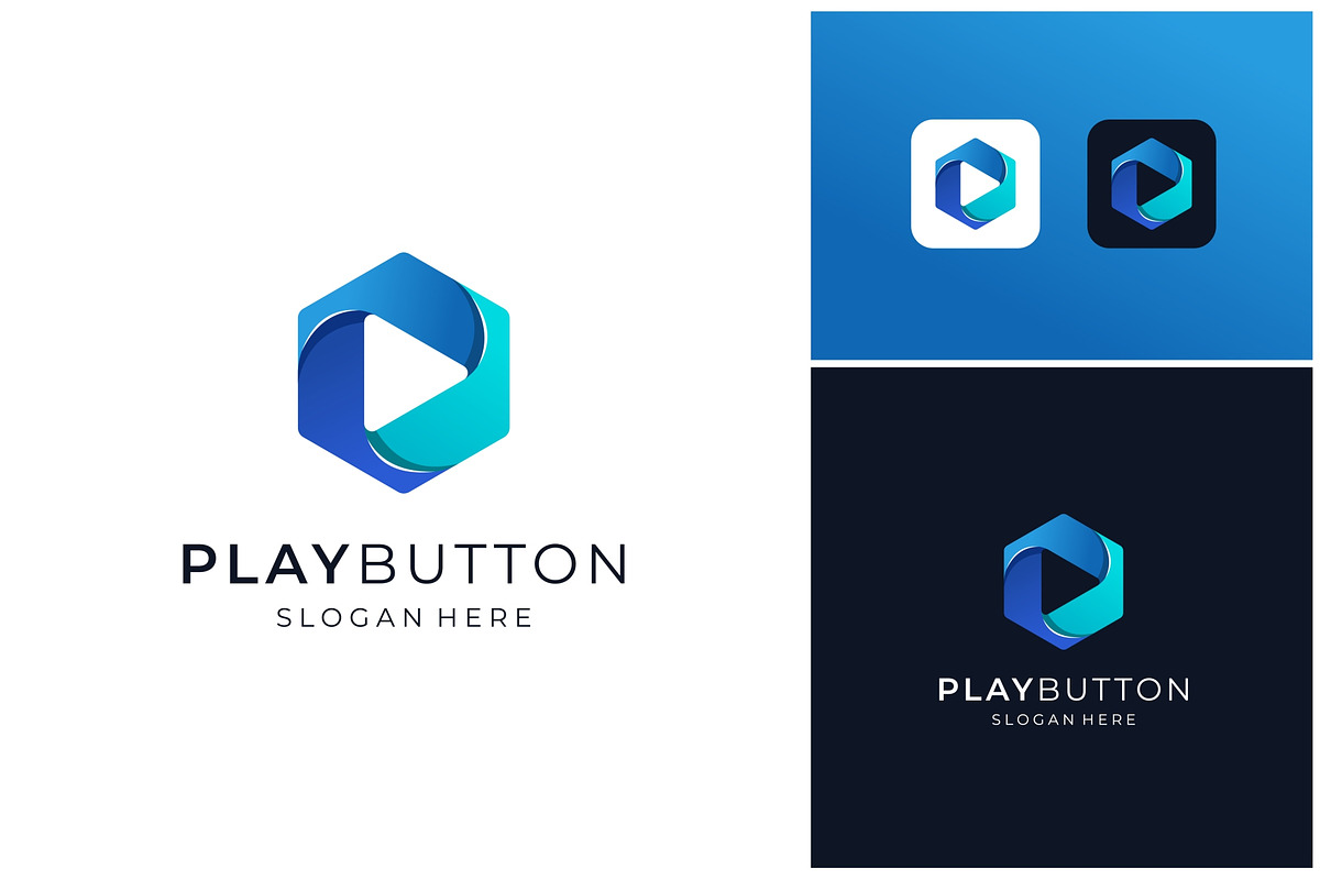 Play Button Hexagon Colorful Logo, a Branding & Logo Template by ika trisiana (Photo 1 of 2)