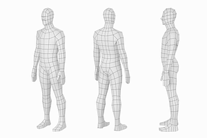 Natural Male Rest Pose 5 Meshes