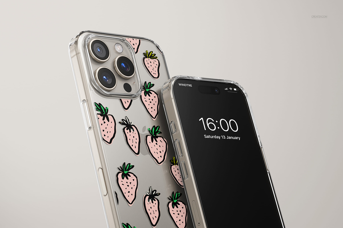 Phone 16 Pro Max Clear Case Mockup, an iPhone Mockup by creatsy5 (Photo 7 of 18)