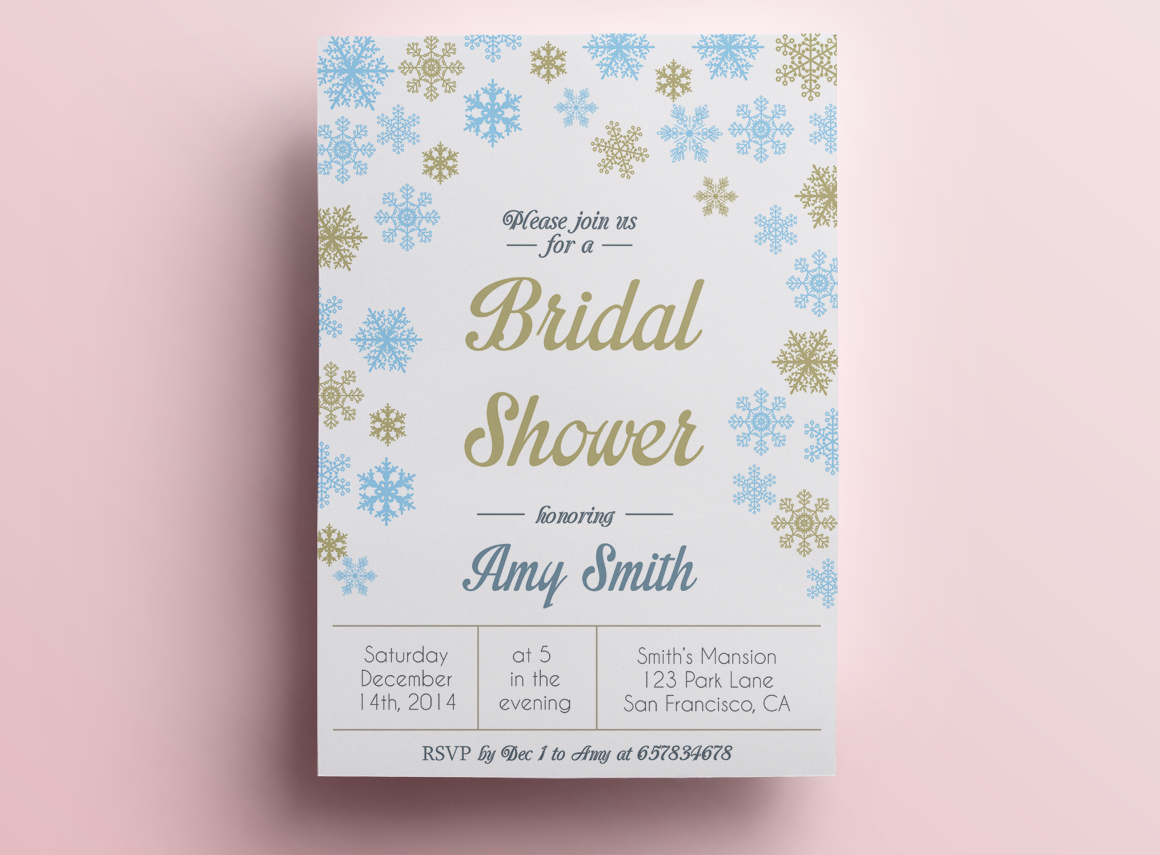 Winter Bridal Shower Invitation, an Invitation Template by annago
