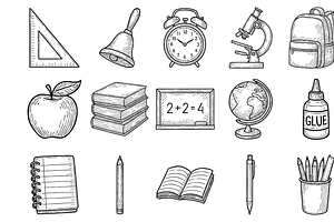 Classroom Essentials Set, an Object Graphic by nikagraphic